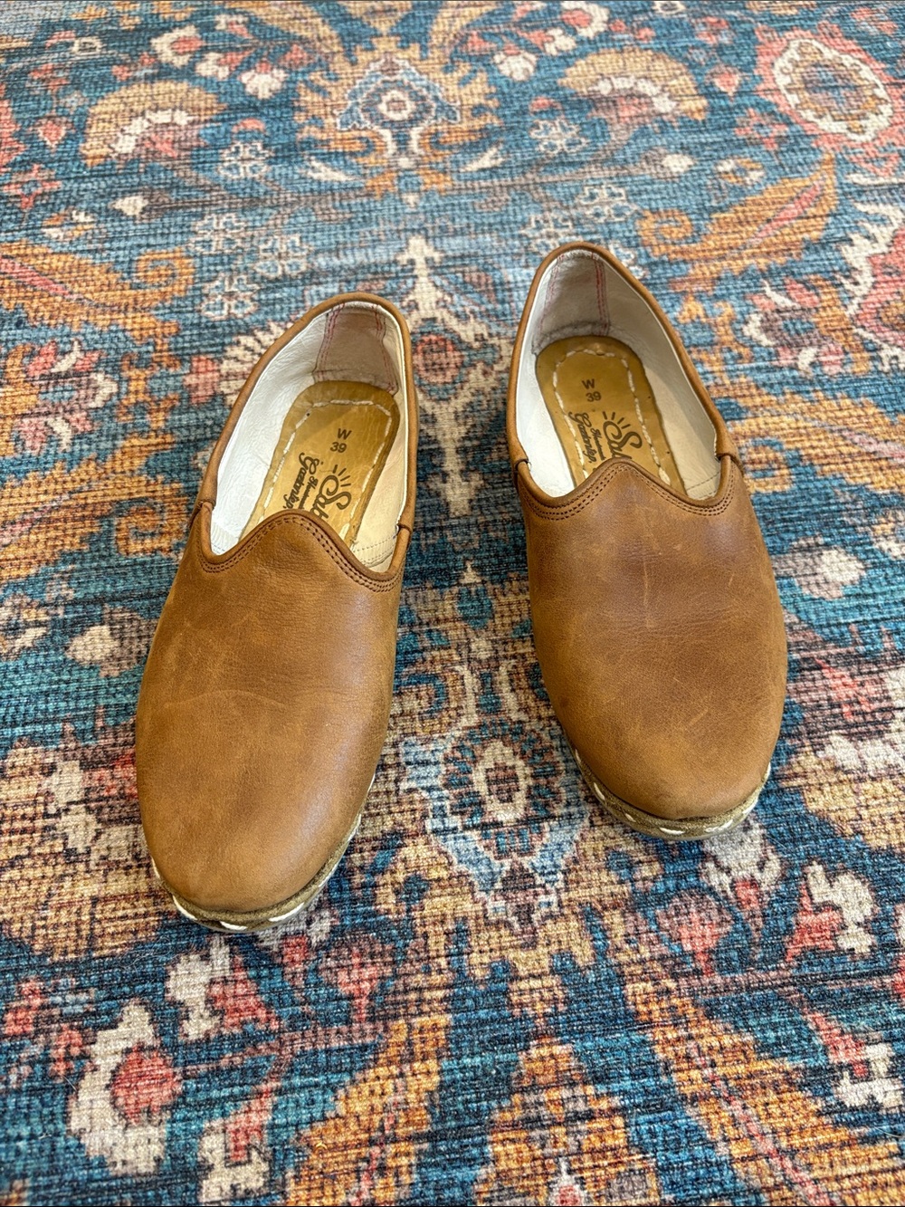 Sabah Anthro Turkish handmade nubuck genuine leather flats